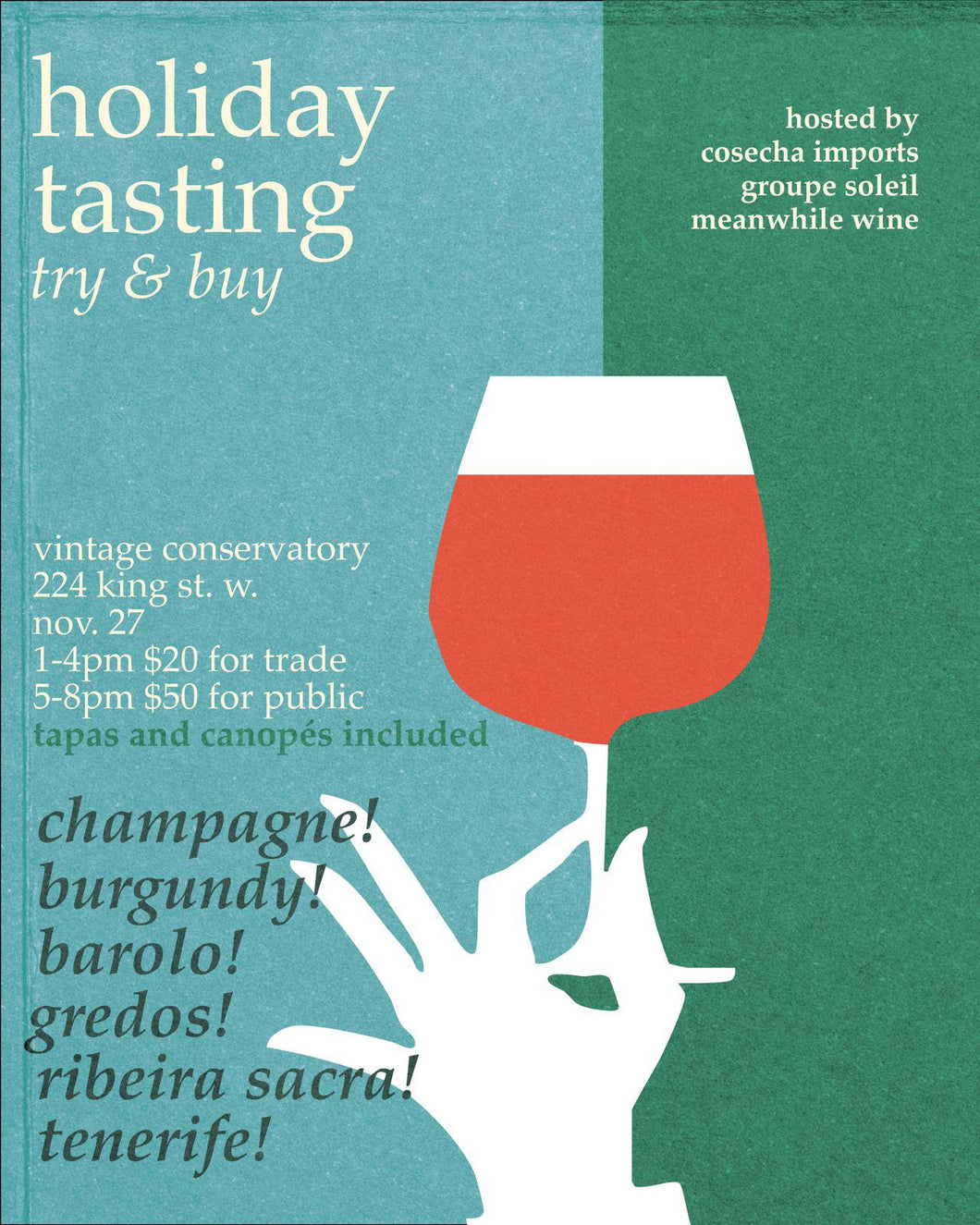 Holiday Tasting - Nov 27 @ 17:00 (NIGHTTIME PUBLIC TASTING)